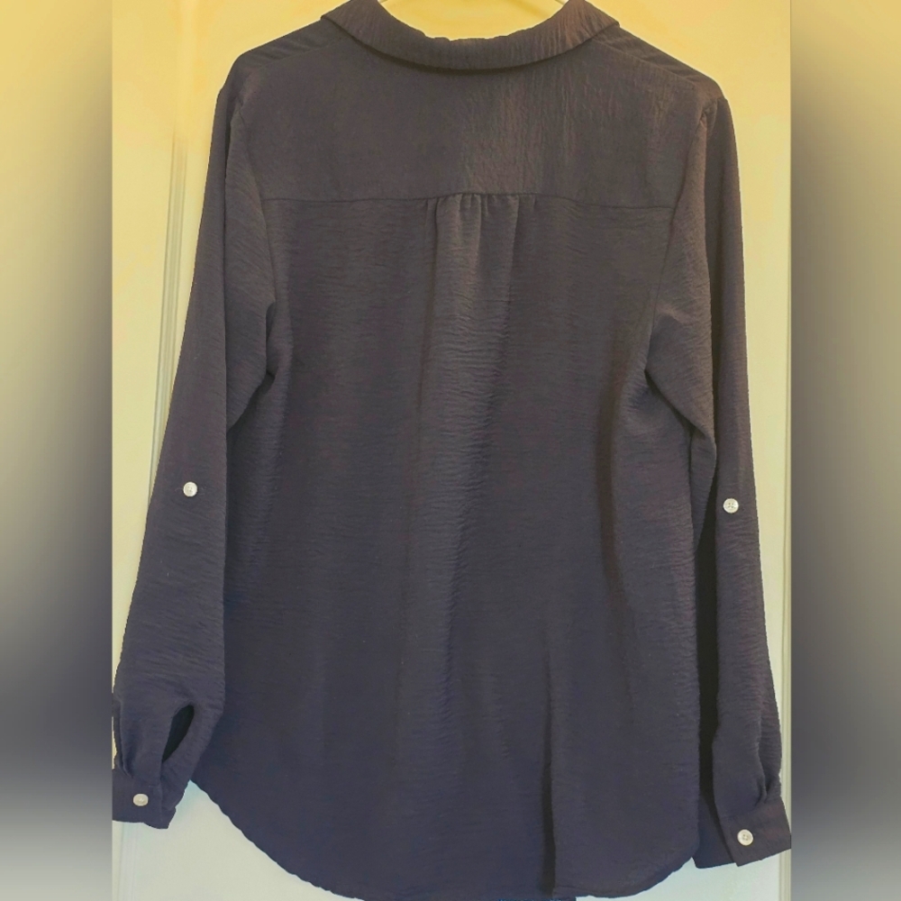 Tommy Hilfiger Navy Blue Button Down Shirt M - Picture 3 of 5